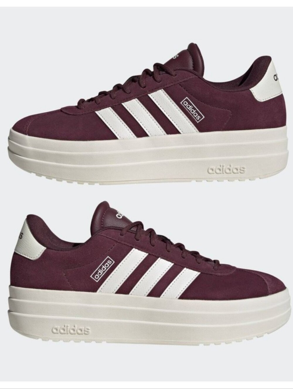 Adidas VL Court Bold Sneakers Women's 9.5 Maroon